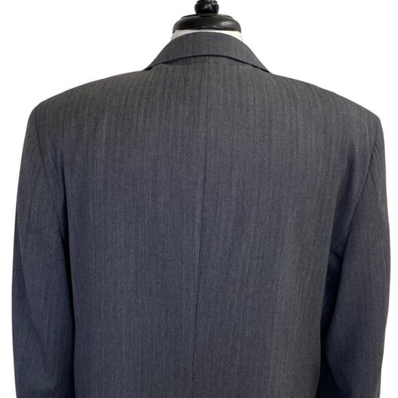 Jos. A. Bank Blazer Mens 44L Long Grey Herringbone Wool Two Button Lined Formal - Picture 5 of 8